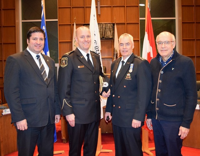 Assermentation de monsieur Michel Dodier. Directeur du Service de police de père en fils.