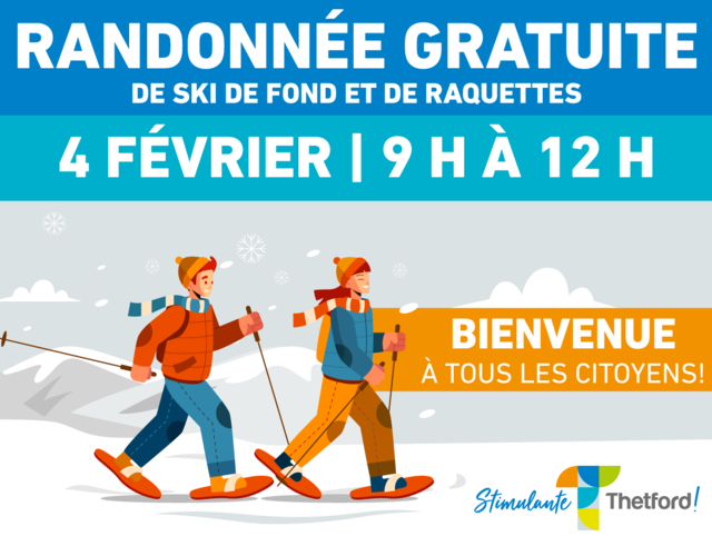 Activité hivernale: Une randonnée de ski de fond et de raquettes gratuite pour les citoyens de Thetford