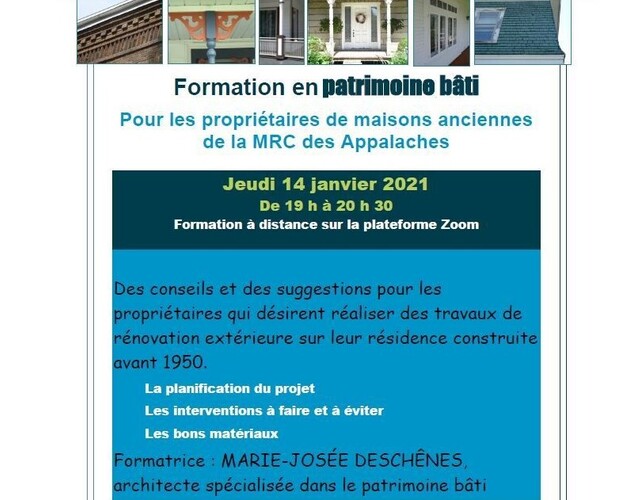 Formation en patrimoine bâti: Des places disponibles pour les propriétaires de maisons anciennes