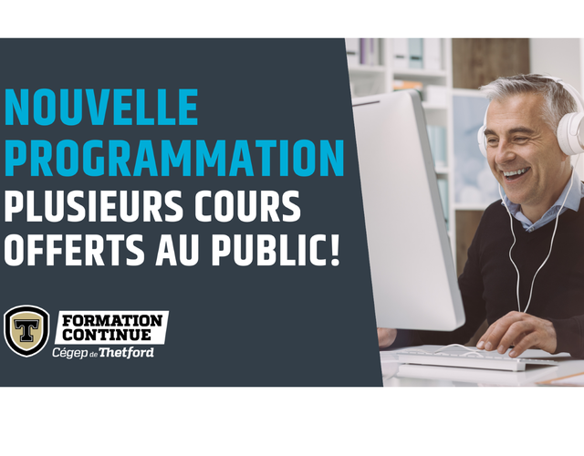 Formation continue Cégep de Thetford: Formations publiques de la session d'hiver