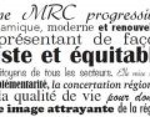 Projet d'énoncé de vision stratégique de la MRC des Appalaches